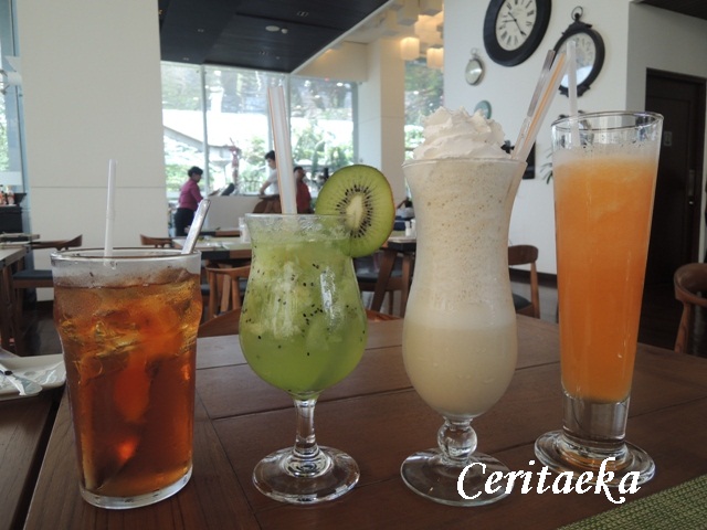 Kesukaan saya adalah Green Light, minuman yang terdiri dari perpaduan dari Timun dan apel. Rasanya segar banget!